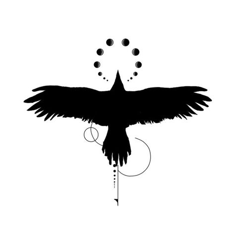 Crow Geometric Tattoo, Crow With Moon Tattoo, Crow Tattoo Small Simple, Crow Tattoo Feminine, Crow Moon Tattoo, Crow And Moon Tattoo, Cute Raven Tattoo, Small Crow Tattoo For Women, Raven Outline Tattoo