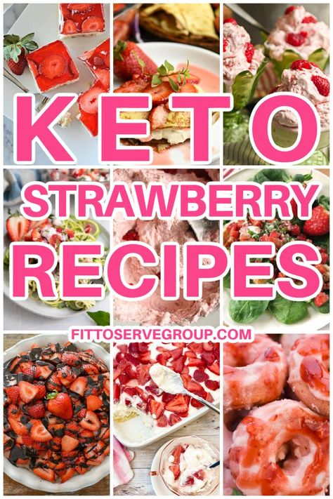 round up images of keto strawberry recipes Fresh Strawberry Recipes Desserts, Frozen Strawberry Desserts, Frozen Strawberry Recipes, Strawberry Dishes, Fresh Strawberry Recipes, Low Carb Cheesecake Recipe, Low Fat Desserts, Keto Fruit, Keto Easy