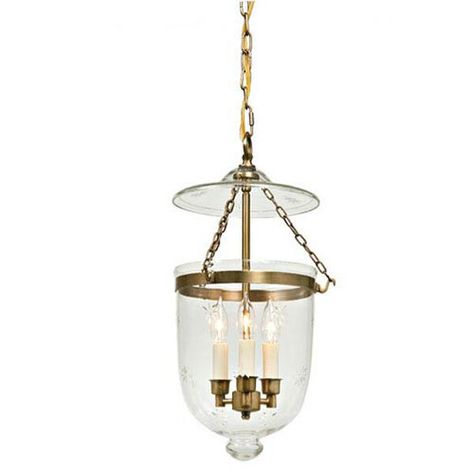 Jar Lanterns, Blown Glass Pendant, Hanging Bell, The Bell Jar, Bell Pendant, Brass Bells, Traditional Lighting, Candelabra Bulbs, Etched Glass