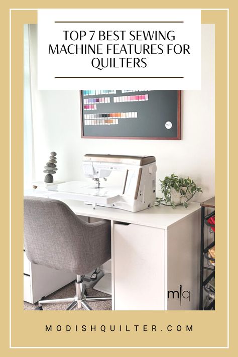 Modish Quilter magazine shares their top 7 best sewing machine features for quilters! This is all the best things you need in your next machine. Best Sewing Machines For Quilting, Beginner Quilting, Quilting Guides, Fat Quarter Quilt Pattern, Beginning Quilting, Modern Quilting Designs, Advanced Sewing, Best Sewing Machine, Sewing Machine Quilting