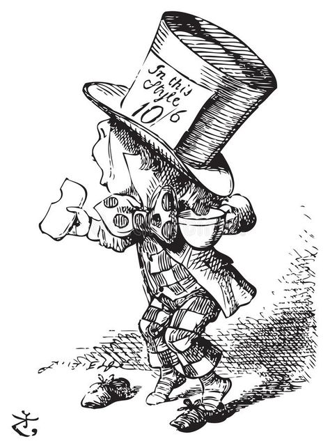 Mad Hatter Day, Alice In Wonderland Original, Alice In Wonderland Drawings, Alice In Wonderland Illustrations, Mad Hatter Hat, Wonderland Tattoo, John Tenniel, Alice And Wonderland Quotes, Wonderland Quotes