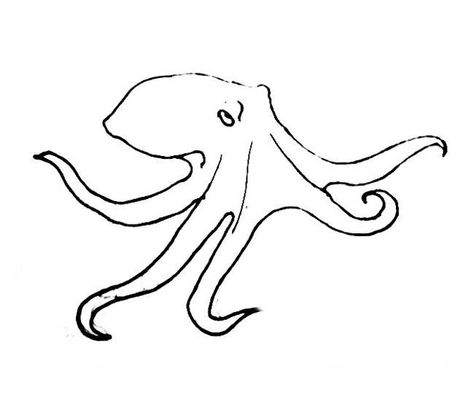 Octopus Drawing Simple, Octopus Line Drawing, Octopus Outline, Box Painting Ideas, Octopus Coloring, Octopus Sketch, Cartoon Octopus, Octopus Coloring Page, Stick Poke Tattoo