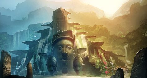 ArtStation - african relic, Godwin Akpan African Fantasy City, Godwin Akpan, Fantasy Civilization, African Empires, African City, African Cities, African Mythology, African Architecture, Science Fiction Illustration