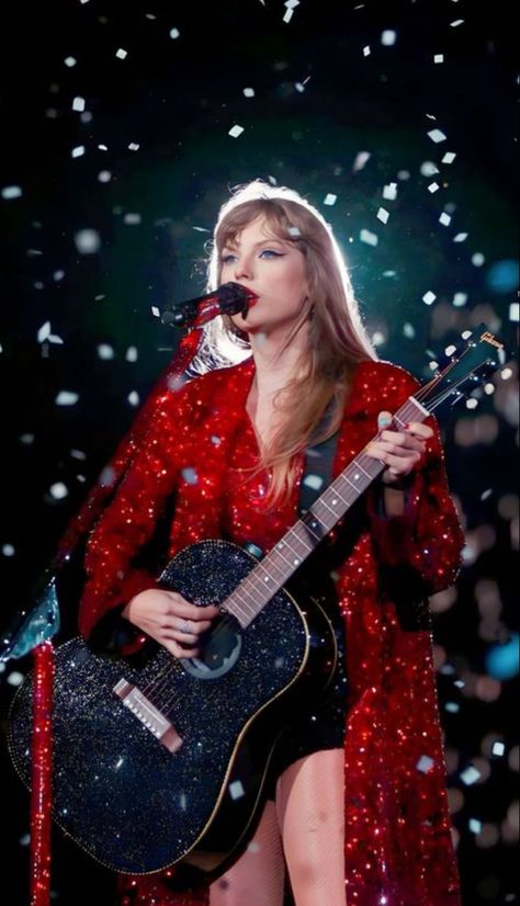 Taylor Swift Red Eras Tour, Eras Tour Icons, Taylor Swift Guitar, Red Tv, Red Era, Taylor Guitar, Taylor Outfits, Taylor Red, Swift Tour