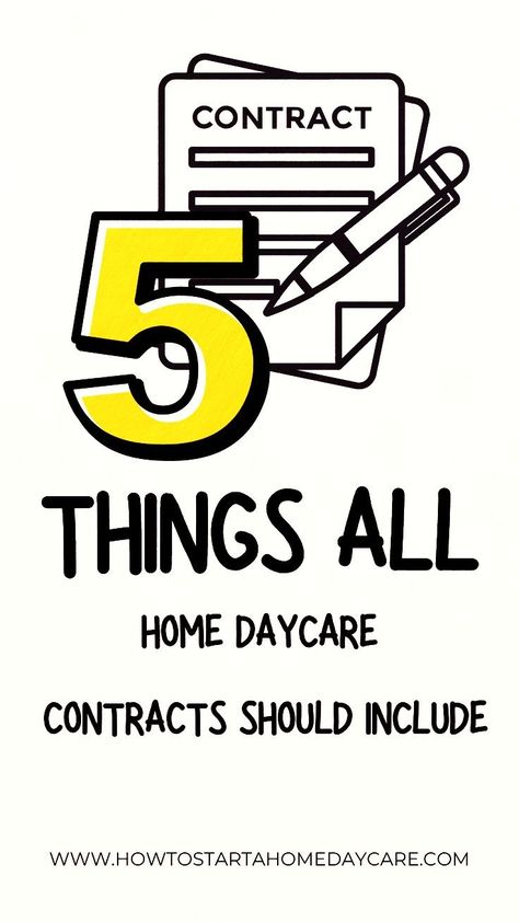 Discover the 5 key elements that every home daycare contract should include. Daycare Contract In Home, Starting A Daycare At Home, Daycare Contract Template, Home Daycare Contract, Church Nursery Organization, Daycare Rates, Daycare Policies And Procedures, Gingerbread Playhouse, In Home Daycare