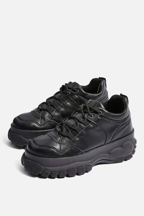 Topshop CAIRO Chunky Trainers I Love Coffe, Ankle Boots Heels, Mules Sandals, Chunky Trainers, Dress Loafers, Trainers Black, Black Trainers, Boots Heels, Swag Shoes