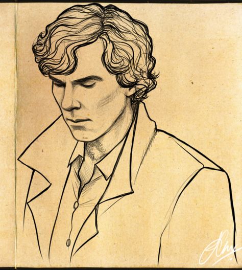 Sherlock Drawing, Sherlock Art, Detective Aesthetic, Sherlock Fanart, I Accidentally, Beautiful Dark Art, Pencil Art Drawings, Art Drawings Sketches Creative, Hippie Art