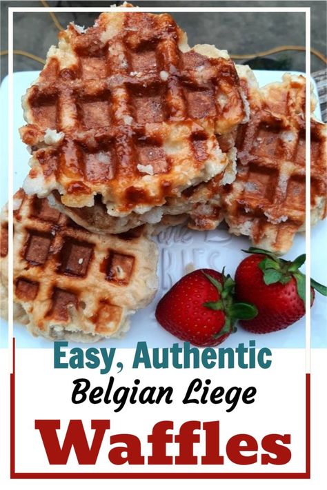 Belgian Sugar Waffle Recipe, Sugar Waffles Recipe, Pearl Sugar Waffles, Gluten Free Belgian Waffles, Belgium Waffle Recipe, Easy Belgian Waffle Recipe, Liege Waffles Recipe, Waffle Snacks, Liege Waffles