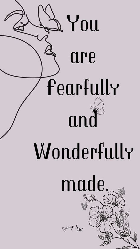 You Are Wonderfully And Fearfully Made, Fearfully And Wonderfully Made Tattoo, Christian Pottery, Bible Verses About Beauty, Bible Quotes Background, Biblical Quotes Inspirational, Quotes Background, Bible Verses For Women, Fearfully And Wonderfully Made