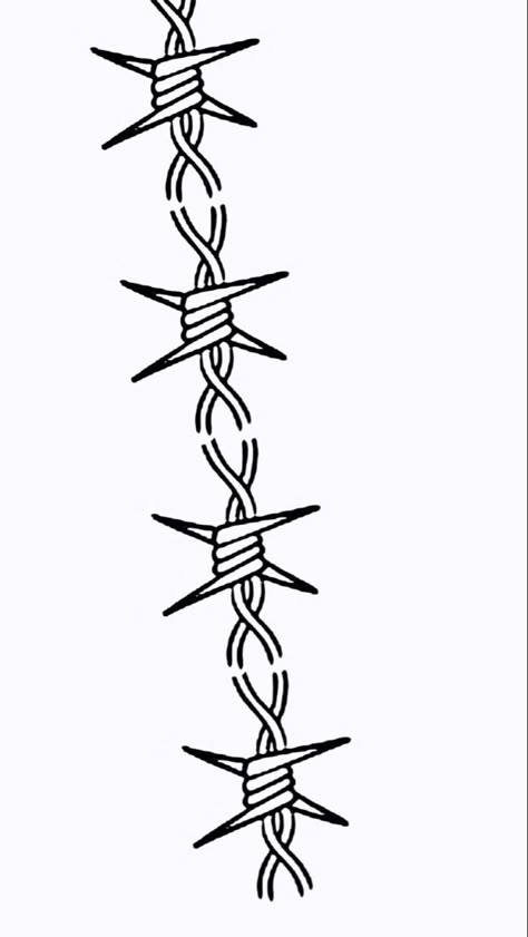 Barbwire Drawing Easy, Bob Wire Drawing, Barbed Wire Drawing, Rockstar Tattoo, Arm Tattoos Drawing, Band Tattoos For Men, Barbed Wire Tattoos, Common Tattoos, Simple Forearm Tattoos