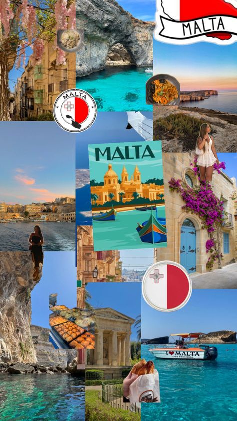 Malta Country, Malta Aesthetic, Aesthetic Country, Europe Culture, Travel Collage, Malta Travel, Top Places To Travel, Europe Summer, Dream City