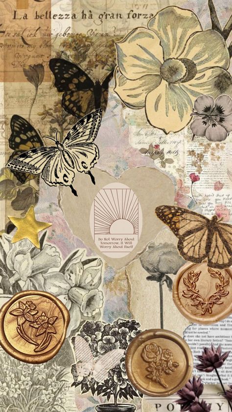 Aesthetic paper collage cutouts butterflies flowers letters newspaper clippings page wax seals Letters Newspaper, Collage Cutouts, Flowers Letters, Aesthetic Paper, Flower Magazine, Magazine Pages, Newspaper Clippings, Butterflies Flowers, Picture Collage Wall