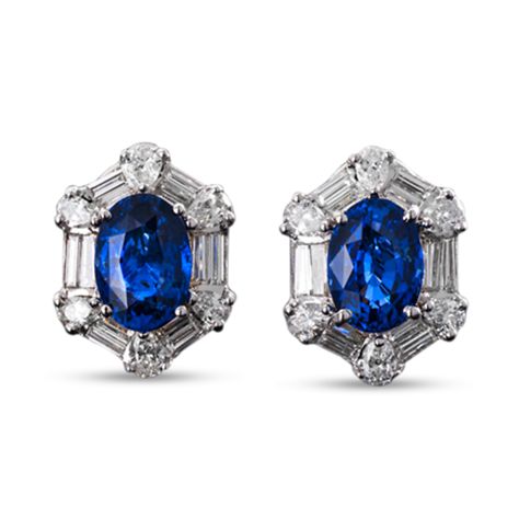 Sapphire and Diamond Earrings, 12.11 Carats - Recent Acquisitions | M.S. Rau Antiques #diamondjewelry Princess Diamond Earrings, Sapphire Antique Ring, Round Cut Diamond Earrings, Estate Diamond Jewelry, Round Diamond Earrings, Sapphire And Diamond Earrings, Earrings Ideas, Jewelry Rings Diamond, Sapphire Earrings