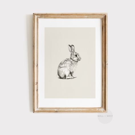 This vintage inspired artwork featuring a sketch of a bunny rabbit is immediately accessible for download and print after purchase. This artwork is the perfect minimalist artwork to display in a nursery or any room in your home. INCLUDED: 1 PDF file containing high resolution JPG photos at 300 DPI. The downloads are available in 7 aspect ratios that can be printed in the following sizes *FILE 1 (2:3 Ratio)   IN: 4x6, 6x9, 8x12, 10x15, 12x18, 16x24, 20x30, 22x33, 24x36  CM: 10x15, 14x21, 20x30, 2 Rabbit Sketch, Bunny Sketch, Bunny Sketches, Autumn Birthday, Vintage Easter Bunny, Bunny Room, Bunny Poster, Wall Art Neutral, Vintage Rabbit