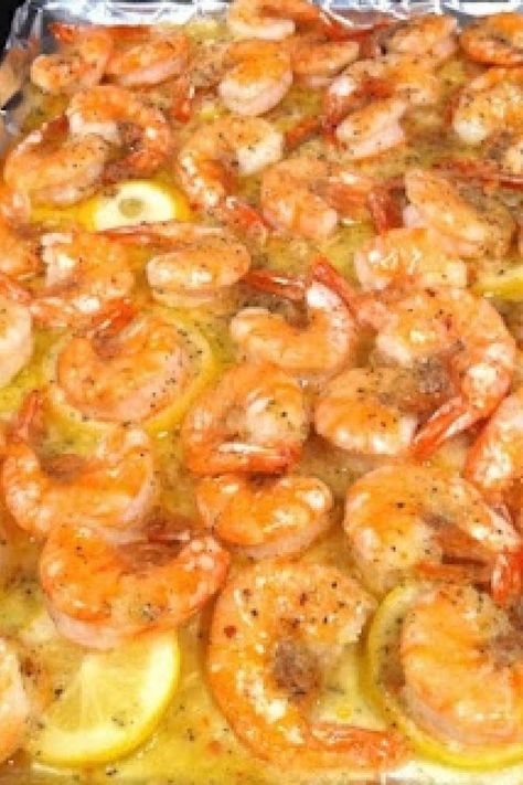 Melt a stick of butter in the pan. Slice one lemon and layer it on top of the butter. Put down fresh shrimp, then sprinkle one pack of dried Italian seasoning. Put in the oven and bake at 350 for 15 min. Best Shrimp you will EVER taste Repinned from Yuumm Shrimp Butter Italian Seasoning, Cooking Frozen Shrimp On Stove, Shrimp With Lemon And Italian Seasoning, Raw Shrimp Recipes, Lemon Butter Baked Shrimp, Oven Shrimp, Lemon Garlic Shrimp Oven, Shrimp Butter Lemon Italian Seasoning, Oven Shrimp Recipes