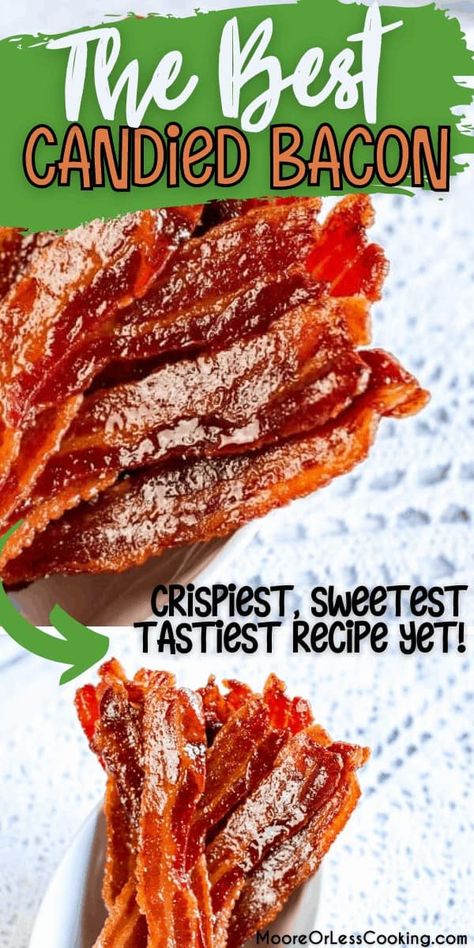 The Best Candied Bacon~ crispiest, sweetest, and delicious bacon recipe ever! It’s not just for breakfast, add it to sandwiches, salads, appetizers, and desserts! Best Candied Bacon, Candied Bacon Recipe, Salads Appetizers, Bacon Recipe, Candied Bacon, Incredible Recipes, Entree Recipes, Bacon Recipes, Best Dessert Recipes