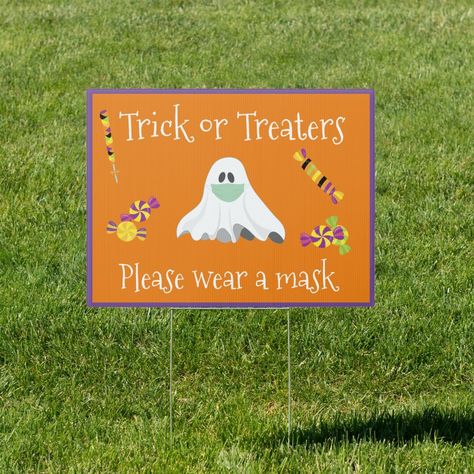 Halloween Yard Signs, Trick Or Treaters, Halloween Yard, Trunk Or Treat, Trick Or Treating, Trick Or Treater, Gifts For Art Lovers, Halloween Signs, Outdoor Halloween