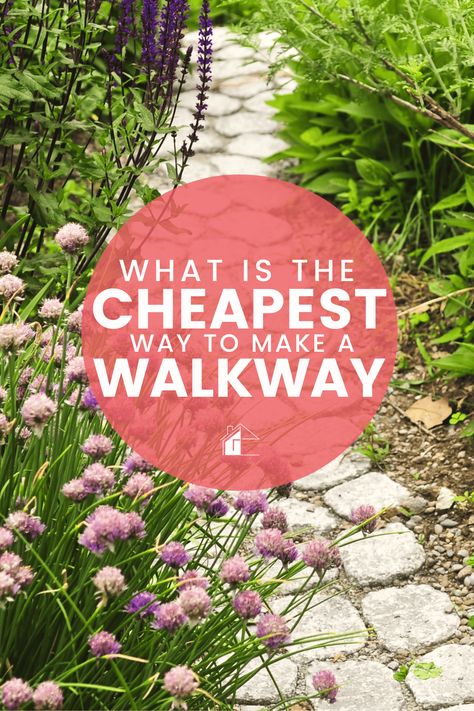 What Is The Cheapest Way To Make a Walkway? Small Garden Walkway, Creative Pathway Ideas, Landscaping Pathway Ideas, Garden Walkways Pathways Diy, Outdoor Walkway Ideas Pathways, Creative Walkways, Diy Walkways, Rock Walkway, Diy Pathway