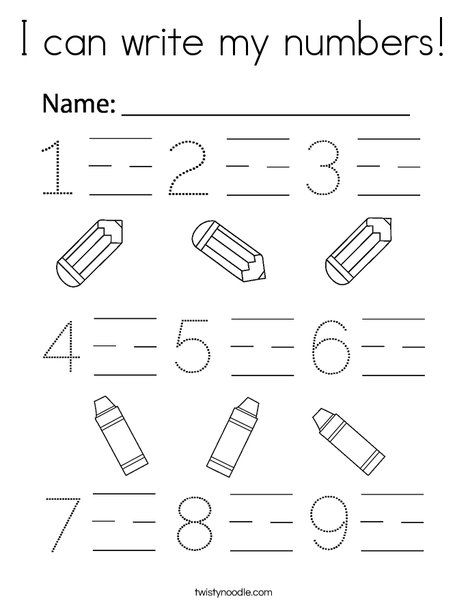 I can write my numbers Coloring Page - Twisty Noodle Learning Numbers Activities Preschool, Kindergarten Learning Printables, Number Worksheet Preschoolers, Pre K Writing Worksheets, Prek Pages, Homeschool Kindergarten Crafts, Writing For Preschoolers Free Printable, Number Pages For Preschool, I Can Write My Numbers