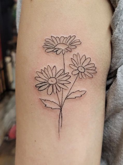 Delicate asters in a minimalistic style done by @thistlekae on the arm! We love her linework, and we can see how she is getting so much stronger as a tattoo artist! Mother And Daughter Tatoos, Aster Tattoo, Aster Flower Tattoos, Minimalistic Tattoos, Mama Tried, Aster Flower, Zodiac Tattoos, Minimalistic Style, Half Sleeve Tattoo