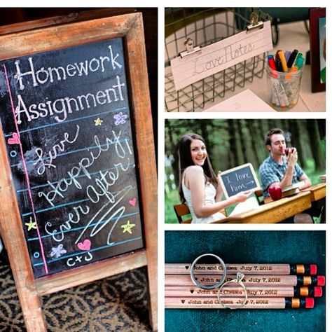 My ideal wedding!! #futureteacher Teacher Engagement Announcement, Teacher Bridal Shower Ideas, Teacher Themed Wedding, Cajun Wedding, Christian Bridal Shower Ideas, Teacher Engagement, Schoolhouse Wedding, Fireman Wedding, Notes Idea