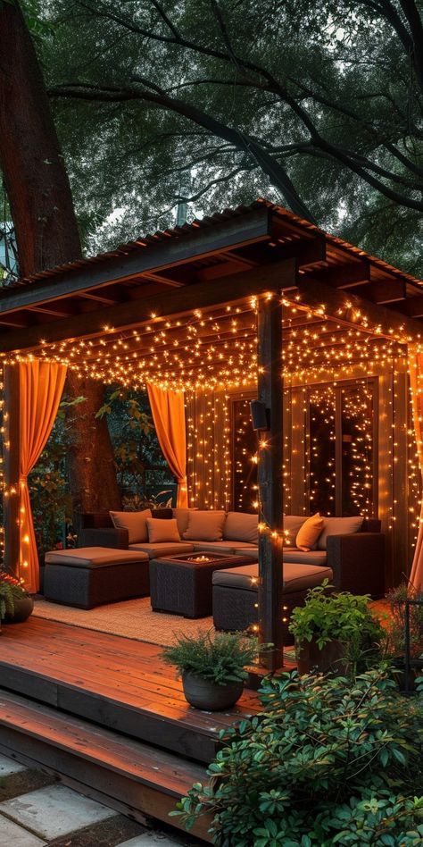 String Lighting, Outdoor Gazebo, Patio String Lights, Outdoor Gazebos, Kids Beach, Beach Hacks, Outdoor Decor Backyard, Backyard Makeover, Outdoor Patio Decor