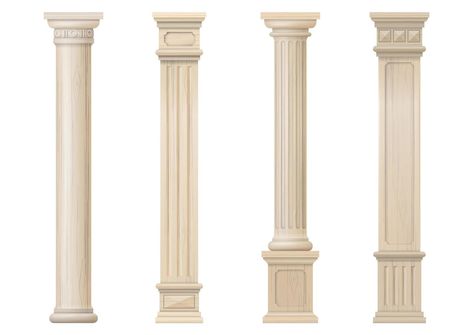 Columns Interior, Classic Column, House Front Door Design, Architectural Columns, Greek Columns, Wood Columns, Brick Arch, Classic Building, Roman Columns