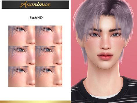 The Sims Resource - Blush N19 Natural Blush, Sims 4 Tsr, Blush On Cheeks, Makeup Cc, Sims 4 Cc Makeup, Male Makeup, Makeup Set, Sims Community, Blush Makeup