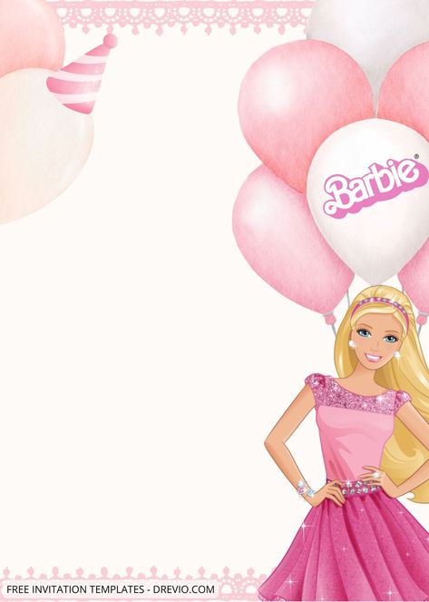 10+ Pink Barbie Party Canva Birthday Invitation Templates | Download Hundreds FREE PRINTABLE Birthday Invitation Templates Pink Barbie Party, Barbie Party Supplies, Barbie Birthday Invitations, Barbie Invitations, Doll Backgrounds, Barbie Party Decorations, Barbie Theme Party, Surprise Birthday Invitations, Bolo Barbie