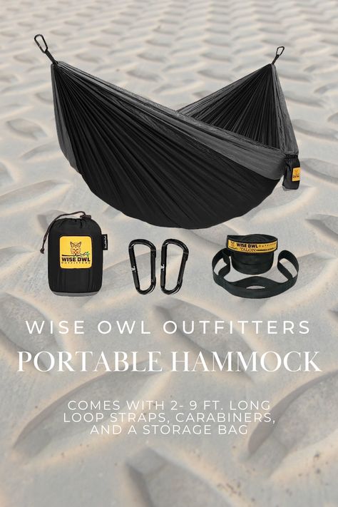 Wise Owl Outfitters Camping Hammock - Portable Hammock, Camping Accessories Single or Double Hammock for Outdoor, Indoor w/Tree Straps *affiliate link Hammock Portable, Portable Hammock, Tiny Bag, Camping Hammock, Double Hammock, Turquoise Grey, Wise Owl, Hammock Camping, Camping Accessories