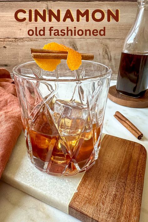 Indulge in the warmth of the season with our Cinnamon Bourbon Old Fashioned Cocktail! With the rich notes of bourbon, the comforting spice of cinnamon simple syrup, and the timeless allure of aromatic bitters, this cocktail is the perfect companion for chilly evenings by the fireplace. This cozy and inviting drink is our go-to fall or winter cocktail. Cinnamon Bourbon Cocktail, Cinnamon Old Fashioned Cocktail, Cinnamon Old Fashioned, Cocktail With Bourbon, Cinnamon Cocktail, Festive Cocktail Recipes, Best Christmas Cocktails, Bourbon Old Fashioned, Christmas Cocktails Easy