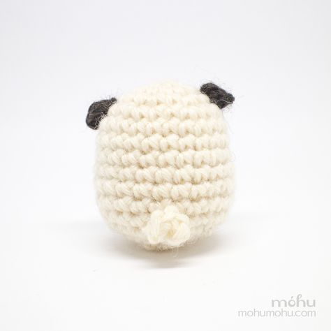 Mini Amigurumi Pug Free Crochet Pattern Crochet Pug Dog Pattern Free, Crochet Pug, Disney Crochet Patterns, Mini Amigurumi, Easter Crochet Patterns, Kawaii Crochet, Crochet Pattern Amigurumi, Crochet Amigurumi Free, Bobble Stitch