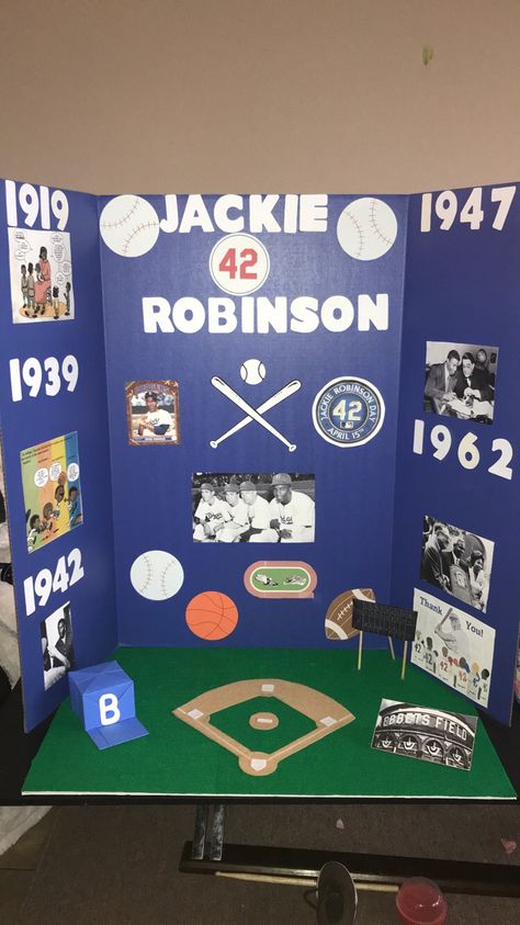 Jackie Robinson project board Jackie Robinson Activities, Jackie Robinson Project, Wax Museum School Project, Wax Museum Ideas, Wax Museum Project, Baseball Project, Science Fair Projects Boards, Social Studies Projects, Fall Preschool Activities