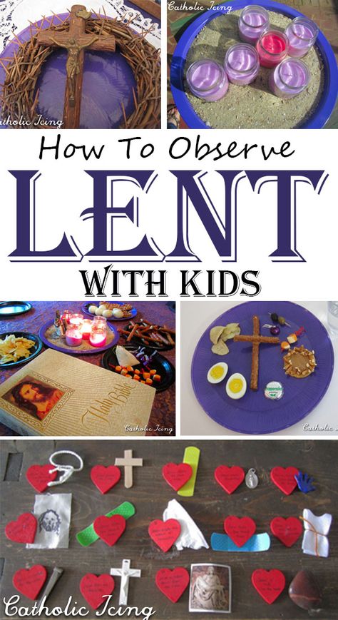 This post has all the links you need to observe Lent with your kids and family! From Palm Sunday to Good Friday, from meatless meals to the stations of the cross, you will find what you're looking for here! #catholicicing #catholickids #catholicmoms #liturgicalliving #liturgicalyear #lent Lent In A Bag Ideas, Lent Kids, Lent Activities, Palm Sunday Craft, Lent Ideas, Palm Sunday Activities, Good Friday Crafts, Palm Sunday Crafts For Kids, Lenten Activities