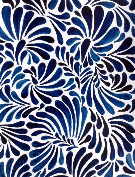 Luli Sanchez inspired painting. Love blue! Talavera Wallpaper, Luli Sanchez, Blue Talavera, Talavera Art, Talavera Pattern, Blue Patterns, Inspired Painting, Pattern Design Inspiration, Love Blue