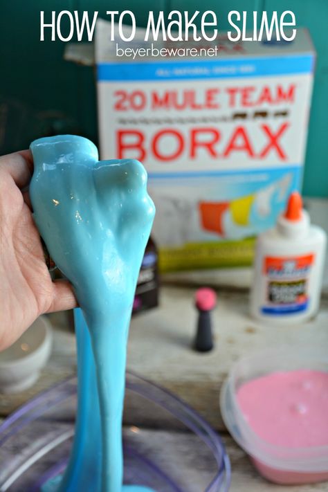 Slime instructions - step by step Melting Reference, Slime With Borax, Slime With Glue, Make Slime For Kids, Make Slime At Home, Borax Slime Recipe, Borax Slime, Diy Tricot, Slime No Glue