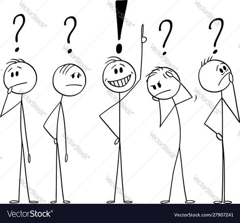 Stick Figure Thinking, Group Of Five, Stick Figure Drawing, Stick Man, Problem Solution, Conceptual Illustration, Stick Figure, Vector Cartoon, Stick Figures