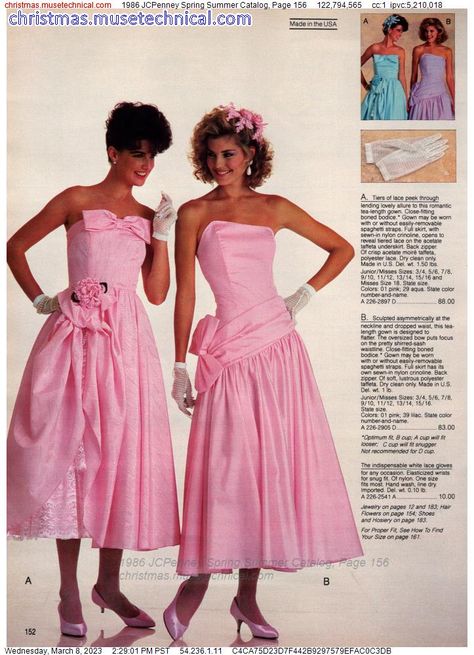 1986 JCPenney Spring Summer Catalog, Page 156 - Catalogs & Wishbooks 80s Dresses Party, 80s Dresses Formal, 80’s Dresses, 1980s Prom, Vintage Dress 80s, 1980s Dresses, Fashion Catalogue, Hollywood Fashion, Retro Women