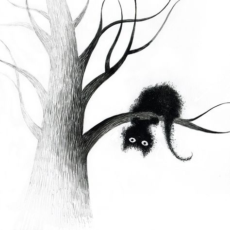 cats on trees on Behance Cat Drawing Tumblr, Crayons Pastel, Arte Indie, Cat Embroidery, Black Cat Art, A Black Cat, Cat Artwork, Halloween Illustration, Tree Illustration