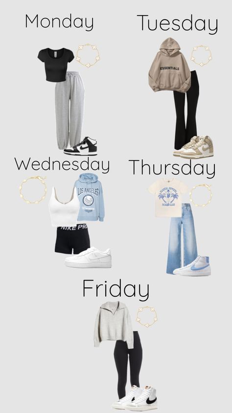 Cozy College Outfit, Cute Middle School Outfits, Fall College Outfits, Simple Outfits For School, Preppy Summer Outfits, Casual Preppy Outfits, Cute Lazy Day Outfits, Trendy Outfits For Teens, Clothes And Shoes