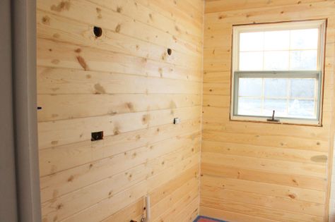 IMG_2458 Carsiding Walls, Pole Building House, Wood Plank Walls, Pole Buildings, Hallway Wall, Home Gym Design, Plank Walls, Interior Wall Design, New Bathroom