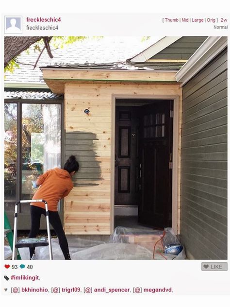 I SO want to add a tiny mudroom off the back of our house... freckles chick: Moving along on the mini mudroom Add Mudroom To Front Of House, Add A Mudroom To House, Adding Mudroom To Side Of House, Adding Mudroom To Front Of House, Small Addition To Side Of House, Add On Mudroom Exterior, Add On Mud Room Exterior, Small Mudroom Addition, Add On Laundry Room To House