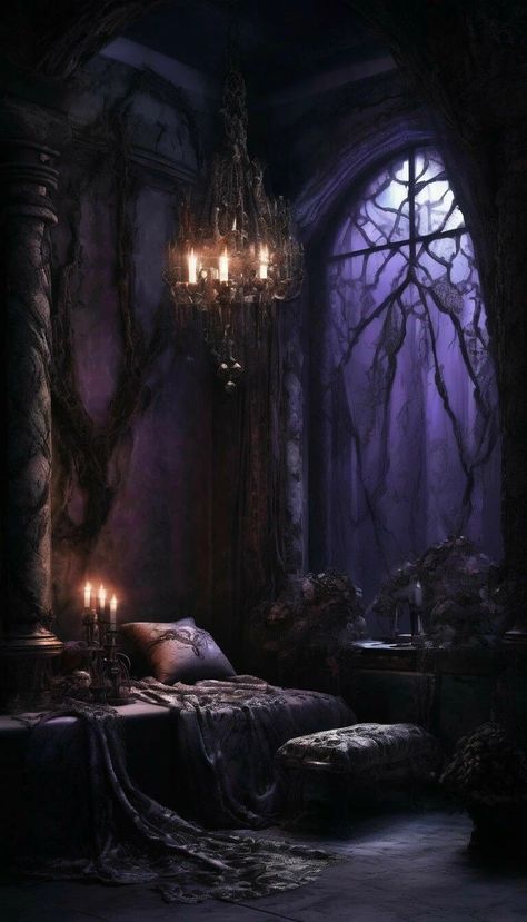 Villain Castle, Horror Mood Board, Goth Furniture, Gothic Victorian House, Elven Kingdom, Skull Furniture, Midnight Society, Fantasy Interior, Aesthetic Home Design