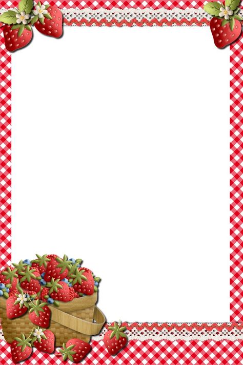 Strawberry Background, Summer Frame, Strawberry Art, Frames Png, Colorful Borders Design, Strawberry Summer, Frame Png, Summer Tables, Clip Art Borders