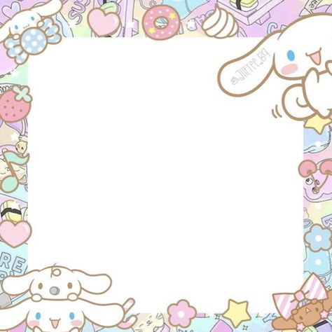 Cinnamoroll Border, Cinnamoroll Name Tag Template, Picture Frame Layout, Memo Pad Design, Pusheen Cute, Your Name Anime, Note Pad Design, Love Pink Wallpaper, Note Writing Paper