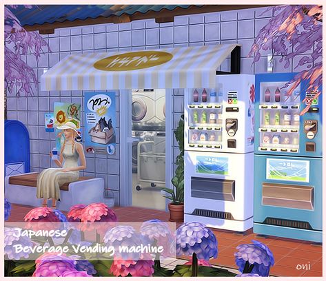 Mod The Sims - Japanese beverage vending machine The Sims 4 Skin, Mod Furniture, Sims Packs, Casas The Sims 4, Sims House Design, Sims Four, Little Library, Game Illustration, Japan Shop