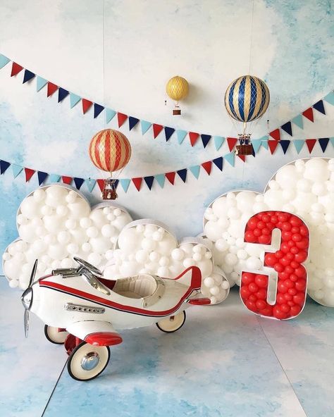 Airplane Birthday Party Decorations, Vintage Airplane Birthday, Theme Bapteme, Time Flies Birthday, Planes Birthday Party, Planes Birthday, Baby Backdrop, Airplane Birthday Party, Airplane Party