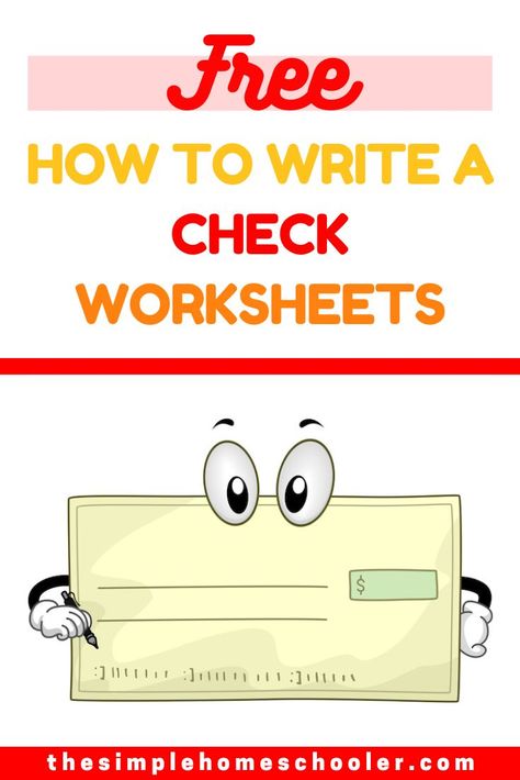 How To Write A Check, Play Checks Free Printable, Life Skills Worksheets, Printable Checks Template, Check In Sheets For Students, Check Writing Practice, Grade Check Form, Life Skills Kids, Writing Checks