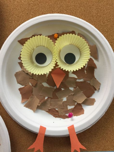 November Arts And Crafts, November Arts And Crafts For Kids, Preschool Crafts Fall, October Crafts, Toddler Arts And Crafts, Owl Crafts, Nocturnal Animals, Paper Plate Crafts, Daycare Crafts