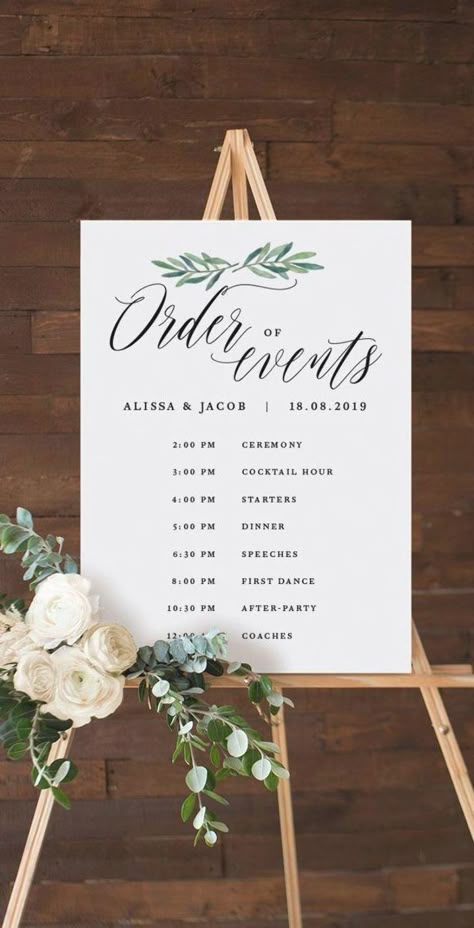 Wedding Planning Checklist Timeline, Order Of Wedding Ceremony, Wedding Day Itinerary, Numbers Template, Menu Card Template, Order Of Events, Wedding Schedule, Wedding Planning Timeline, Wedding Menu Template